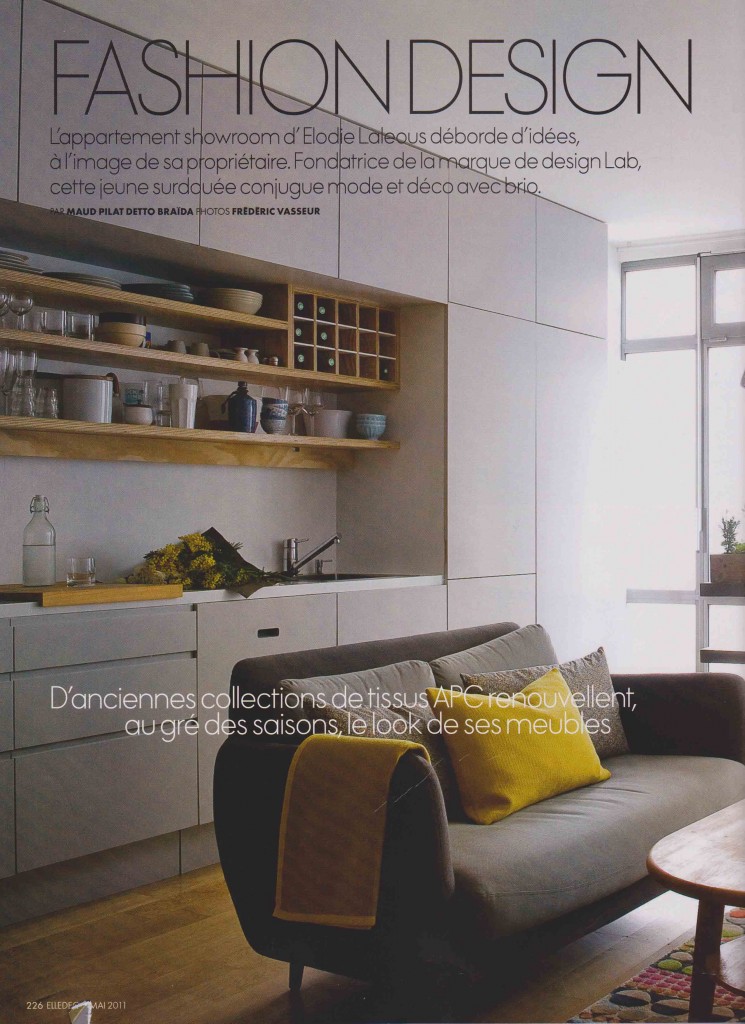 cuisine et canapé habitat page1BD 745x1024 lab. est dans ELLE DECO!